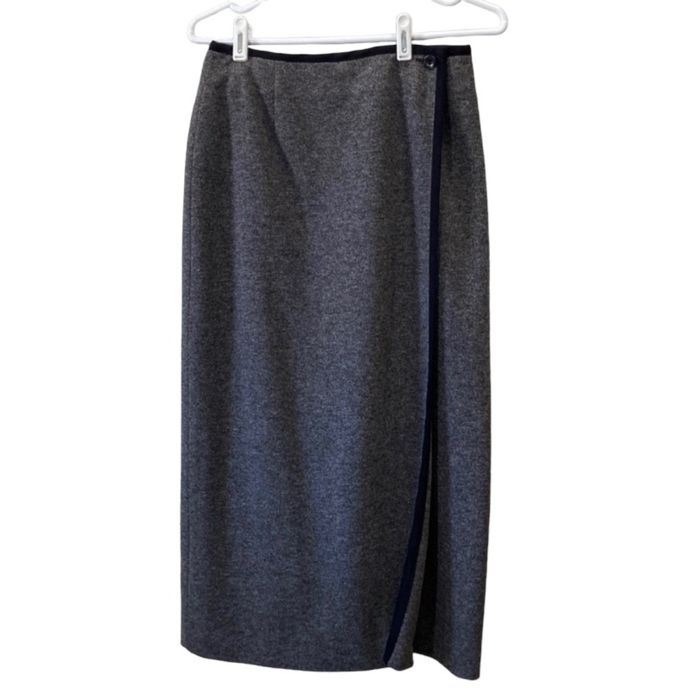 NWOT Talbots Petites Women’s Gray Black Long Pencil Skirt Size 6